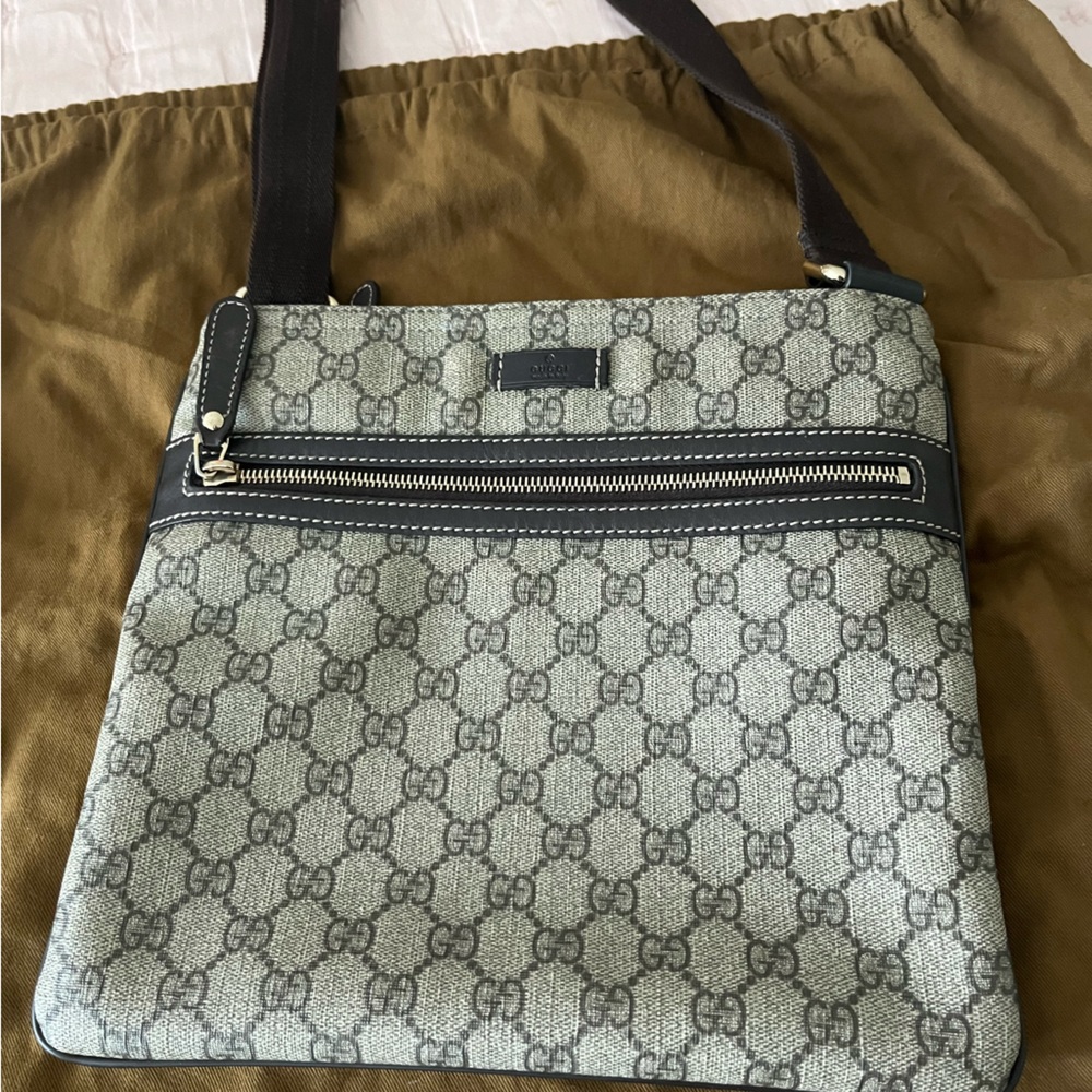 Gucci canvas messenger bag. Used.